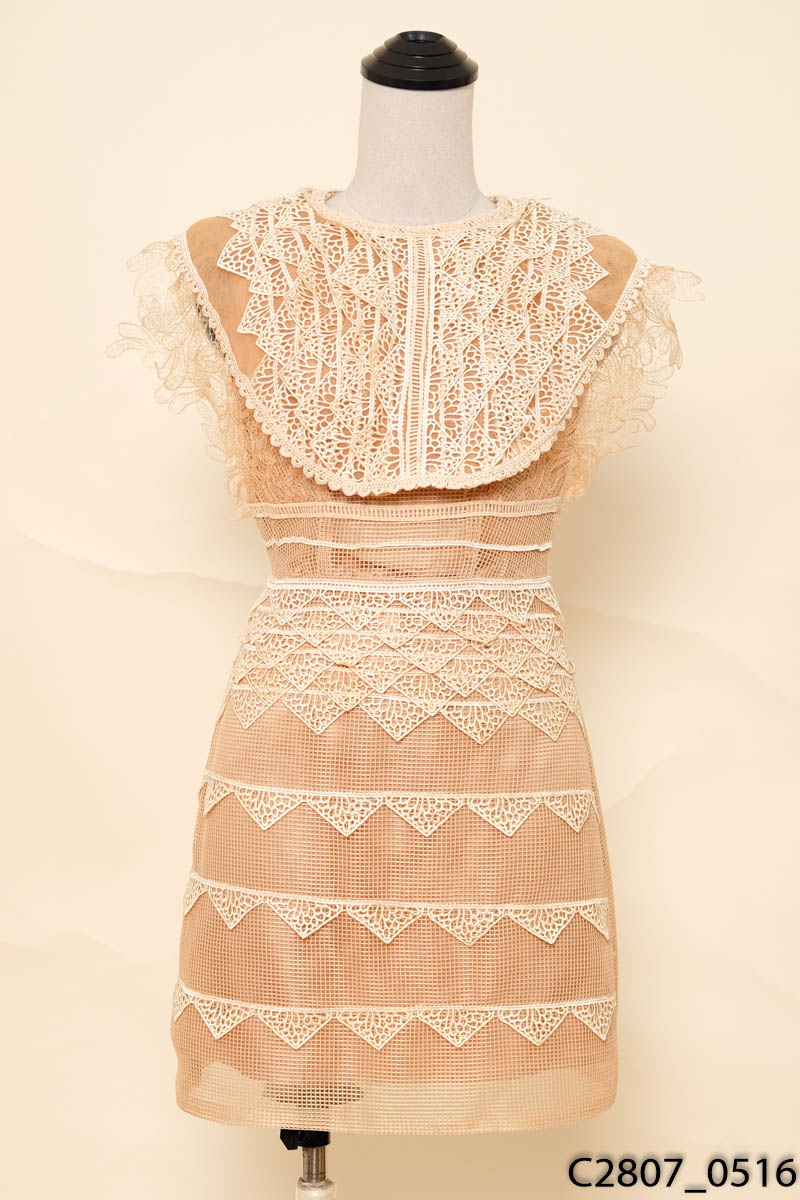 C DRESS DIESIGN-Đầm lưới nâu sát nách