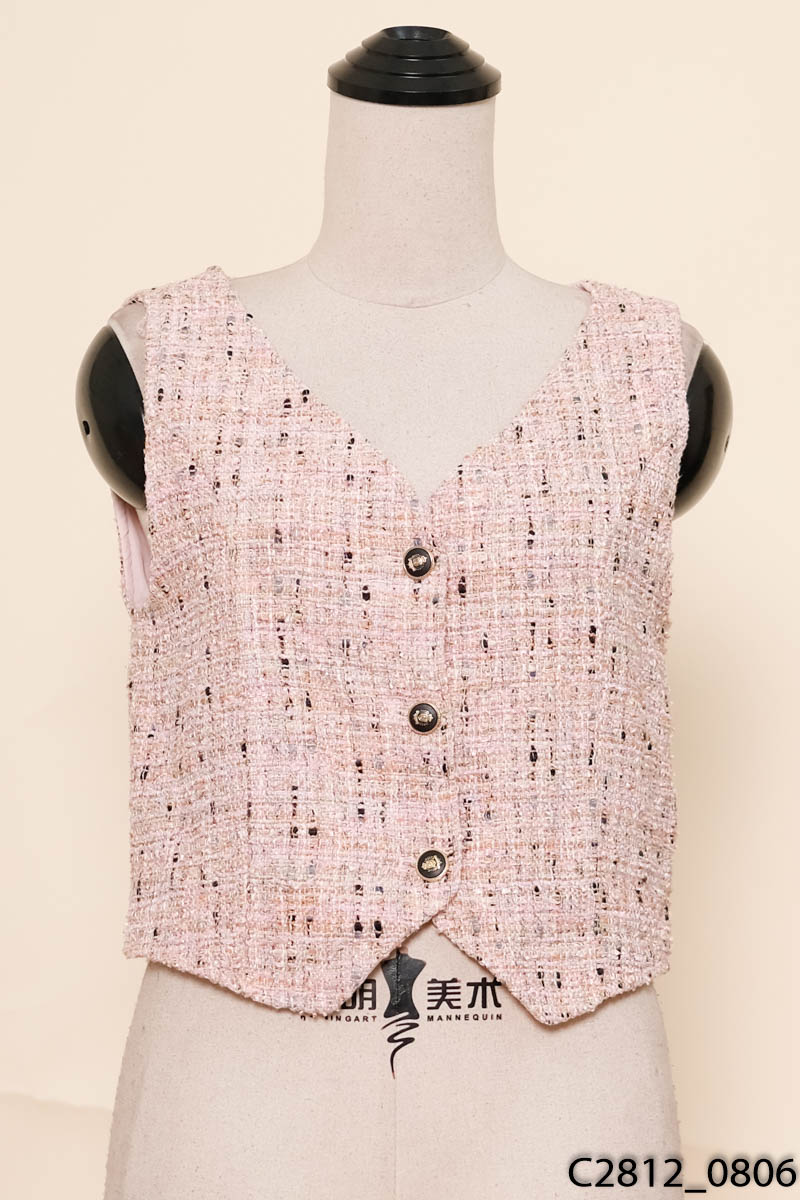 Áo gile hồng dạ tweed
