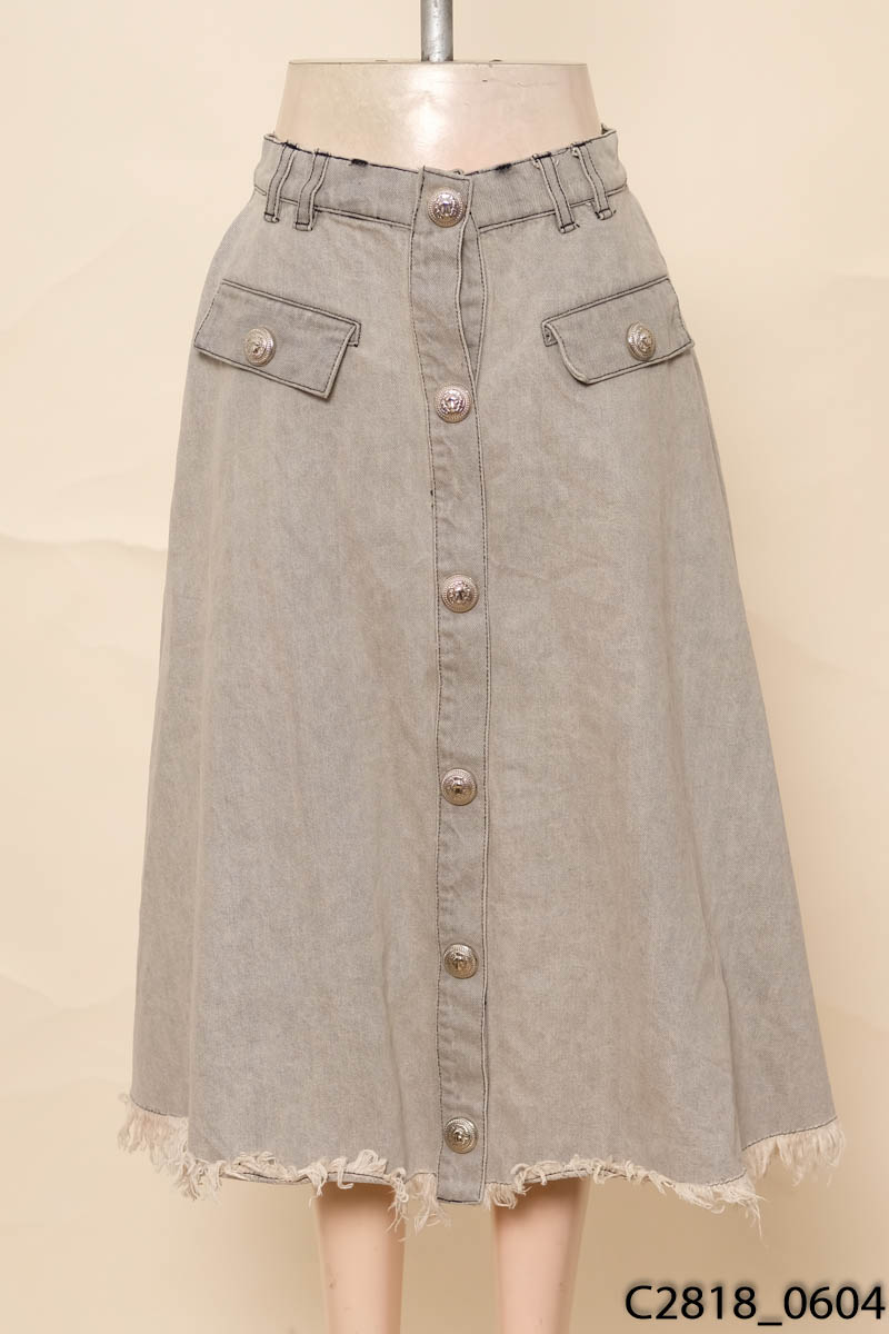 Chân váy jeans xám