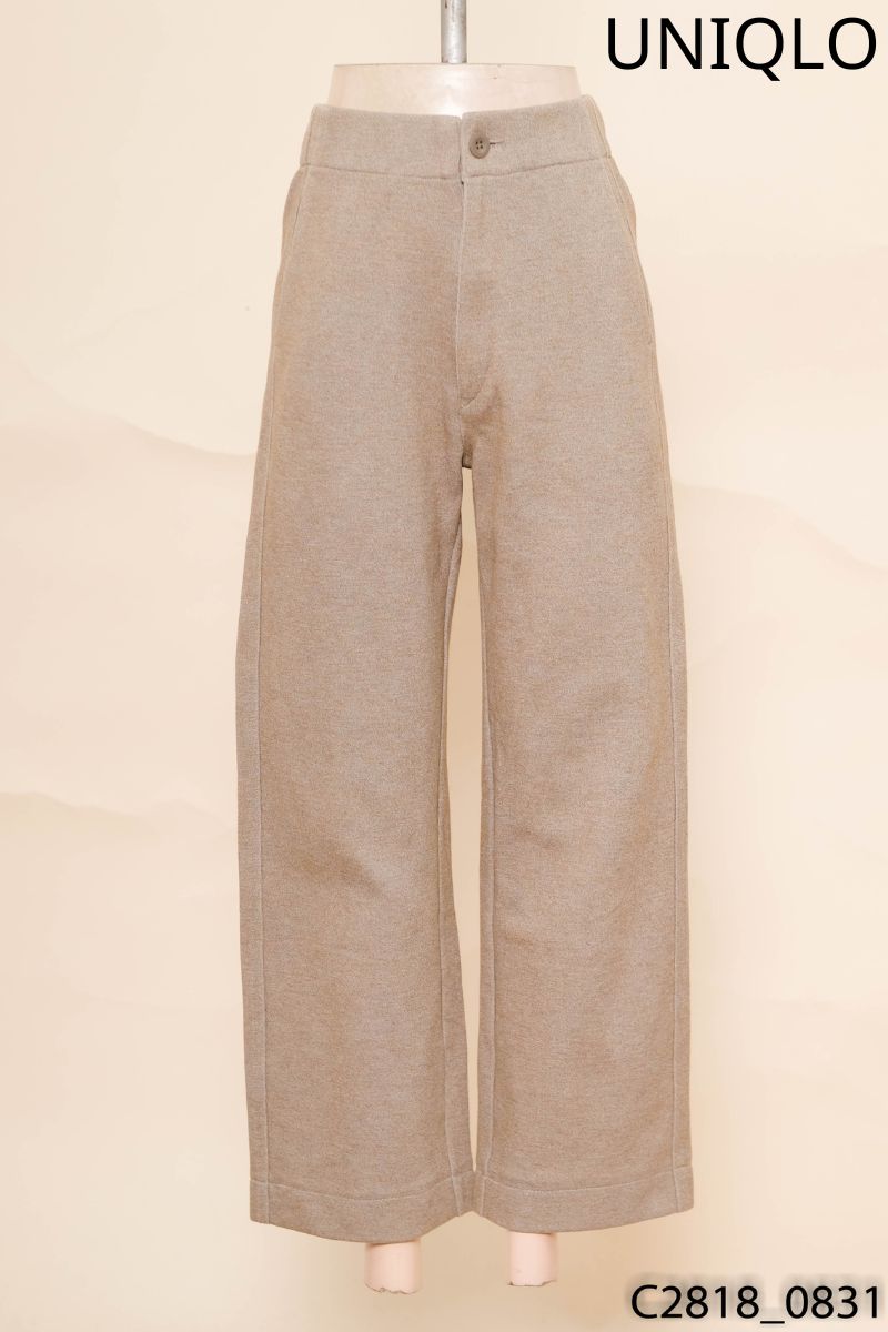 Quần suông nâu ánh xanh Uniqlo