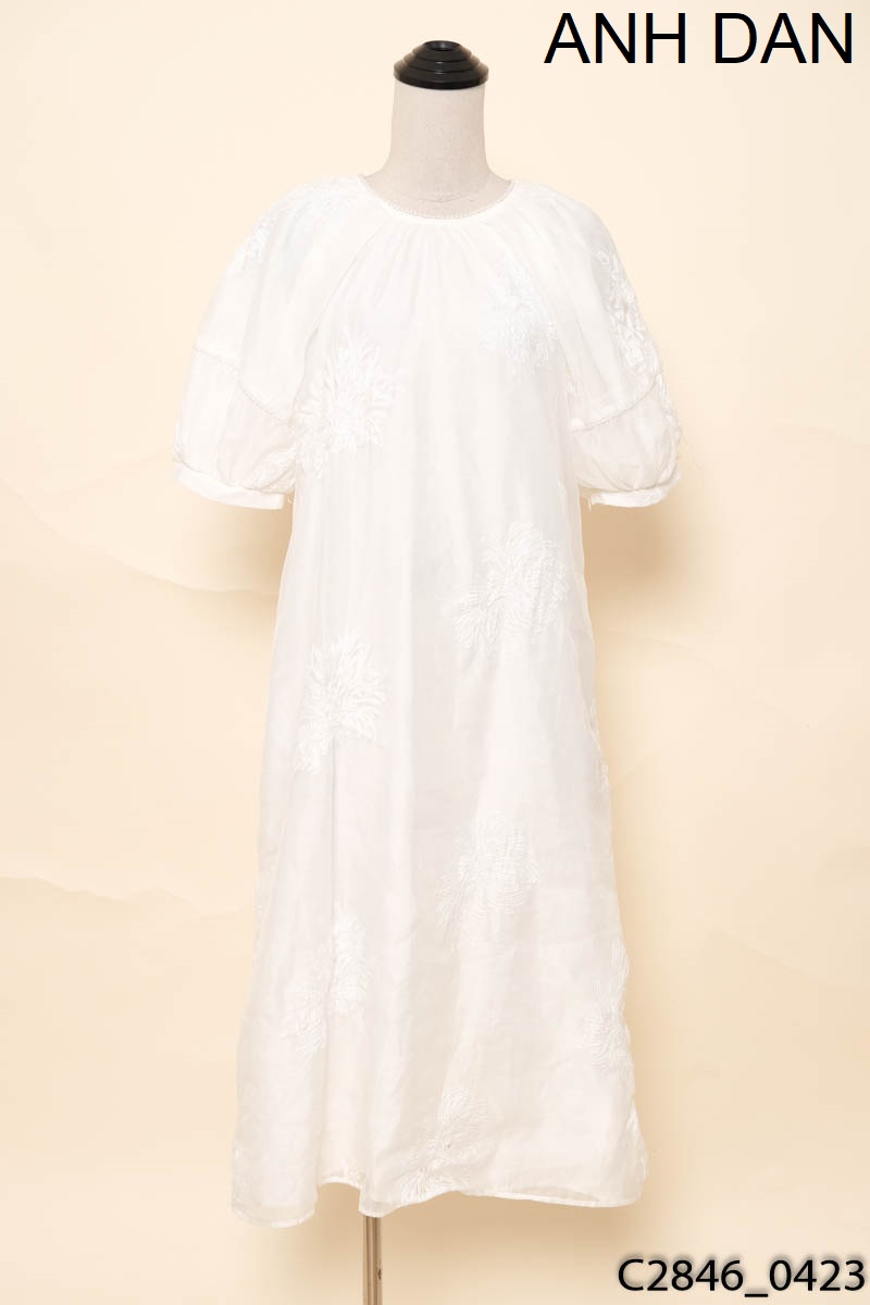 ANN DAN-Đầm babydoll trắng