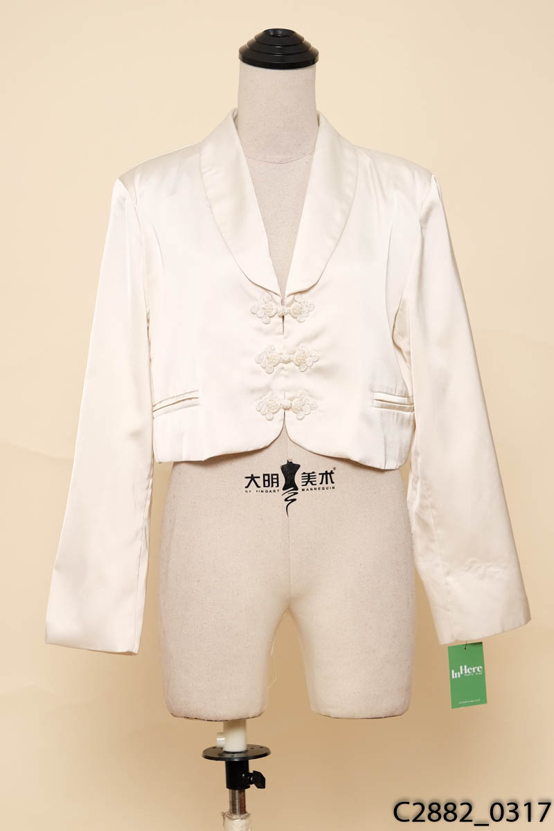 Áo khoác vest phối cúc tàu Trắng