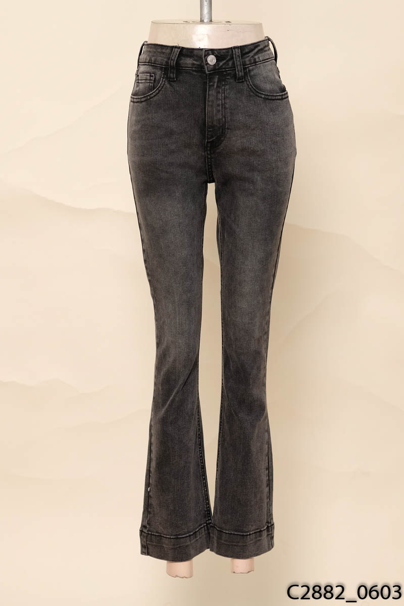 CAMIJINU-Quần jeans khói xám loe