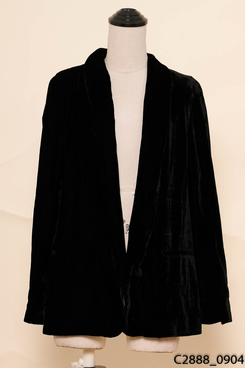 Áo khoác vest nhung đen