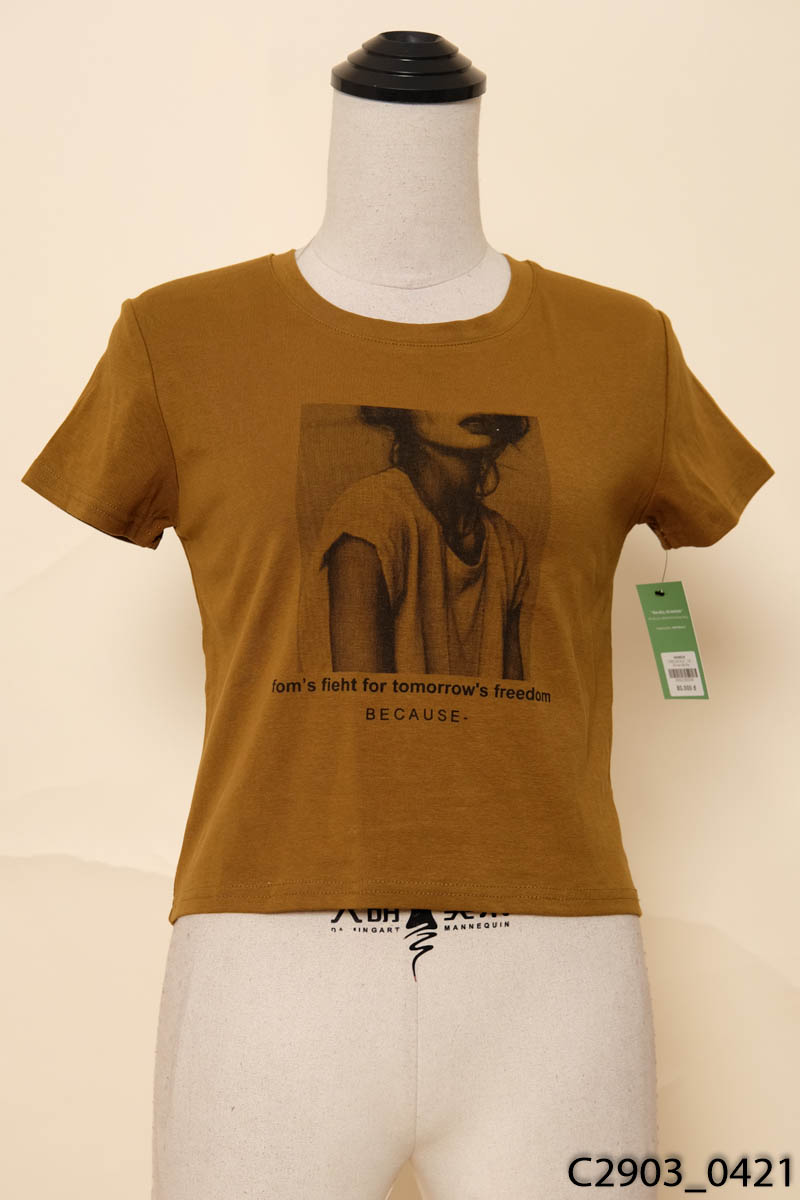 T&T - Áo thun nâu họa tiết New Tags