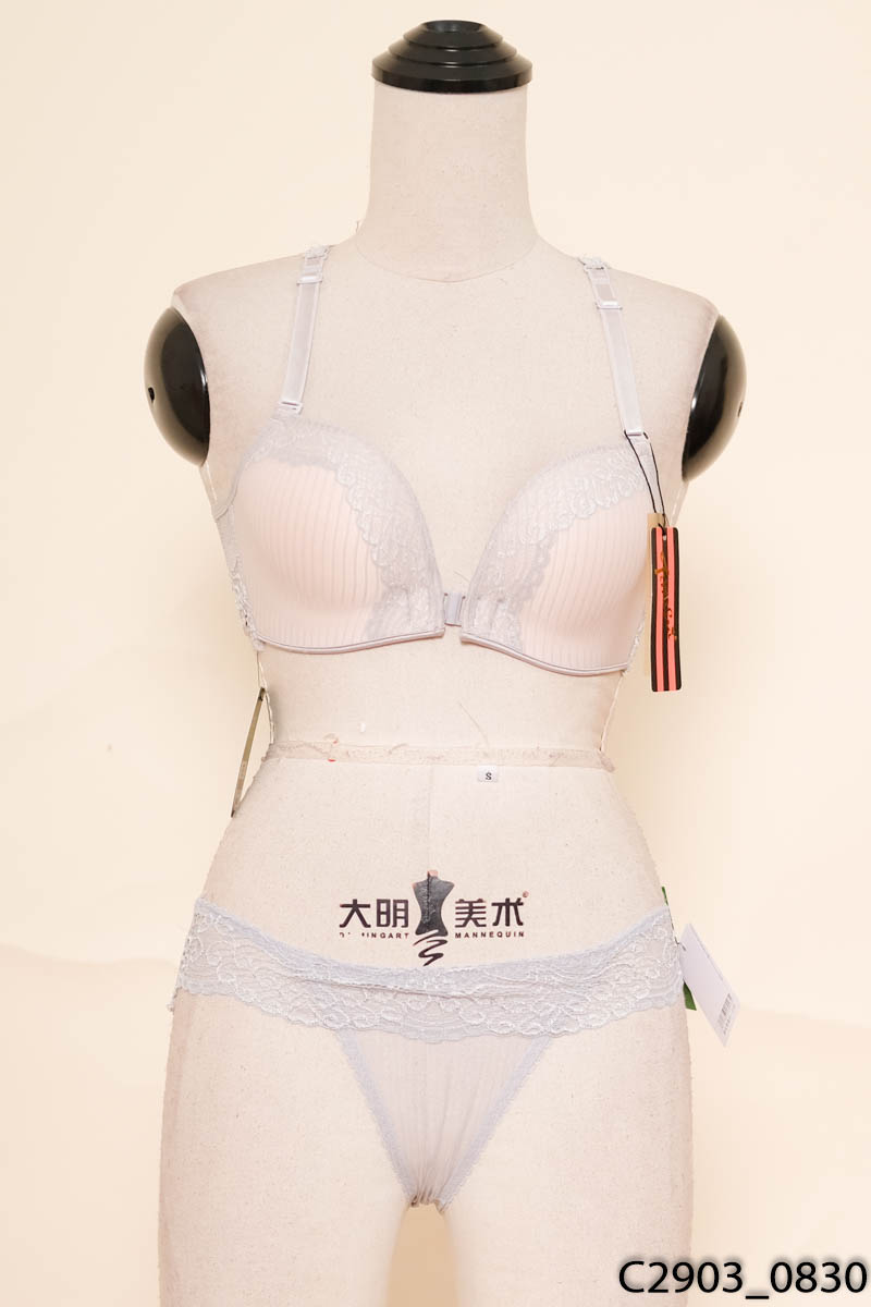 Set áo+ quần lót ren xám New Tags