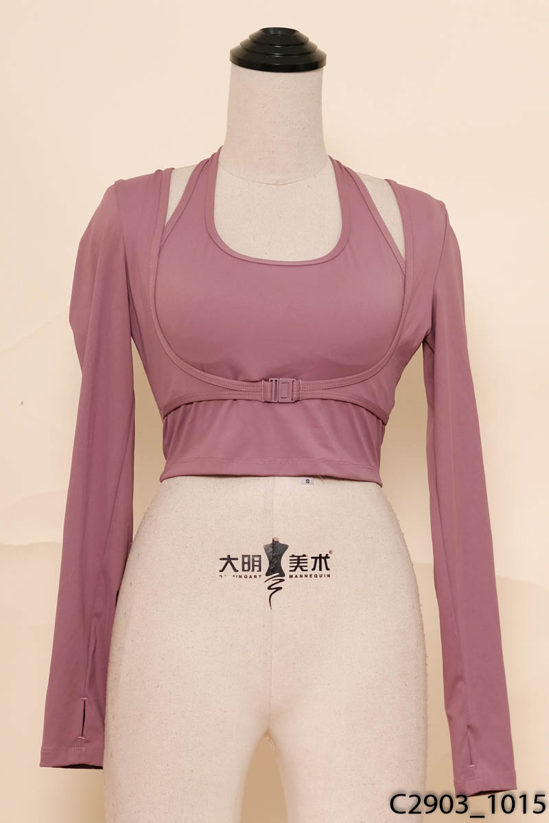Áo tím cổ yếm dài tay