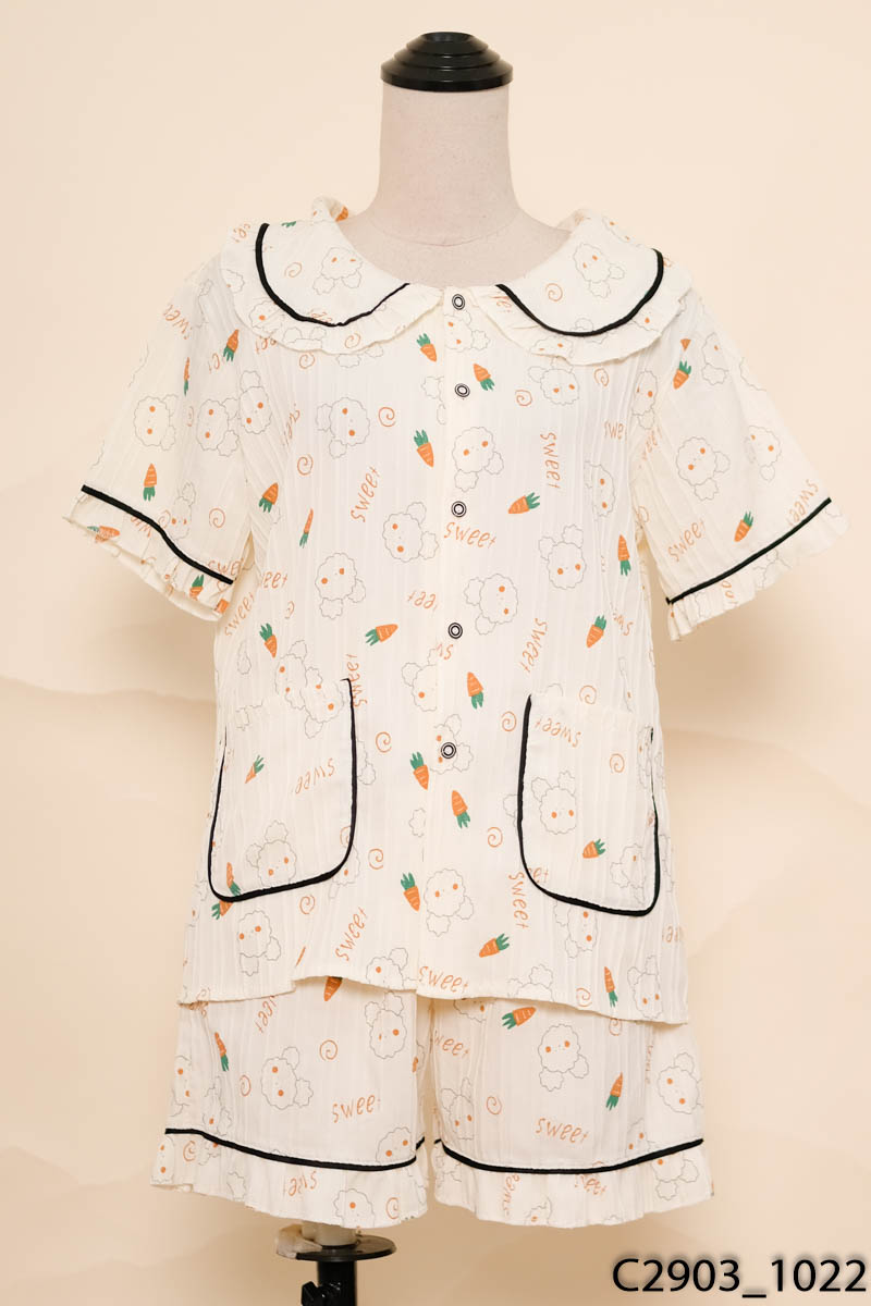 Set áo be họa tiết + quần shorts New Tags