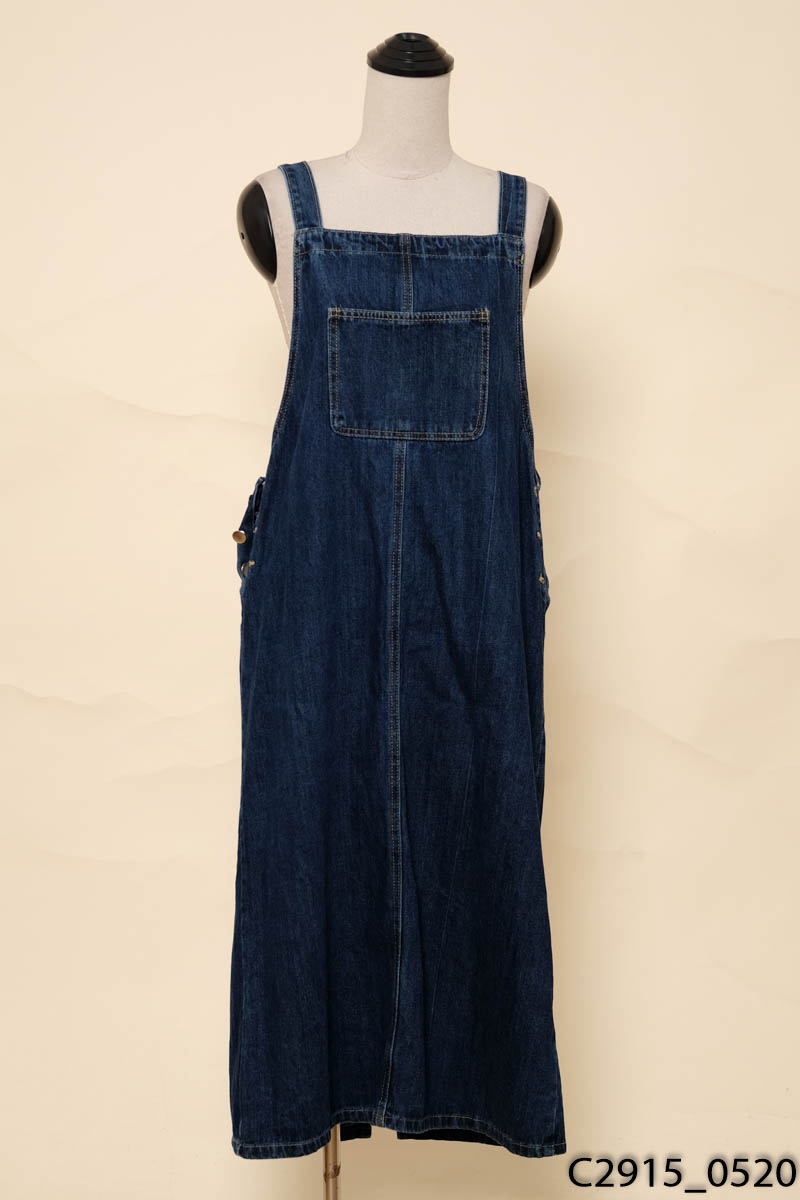 Chân váy yếm jeans xanh
