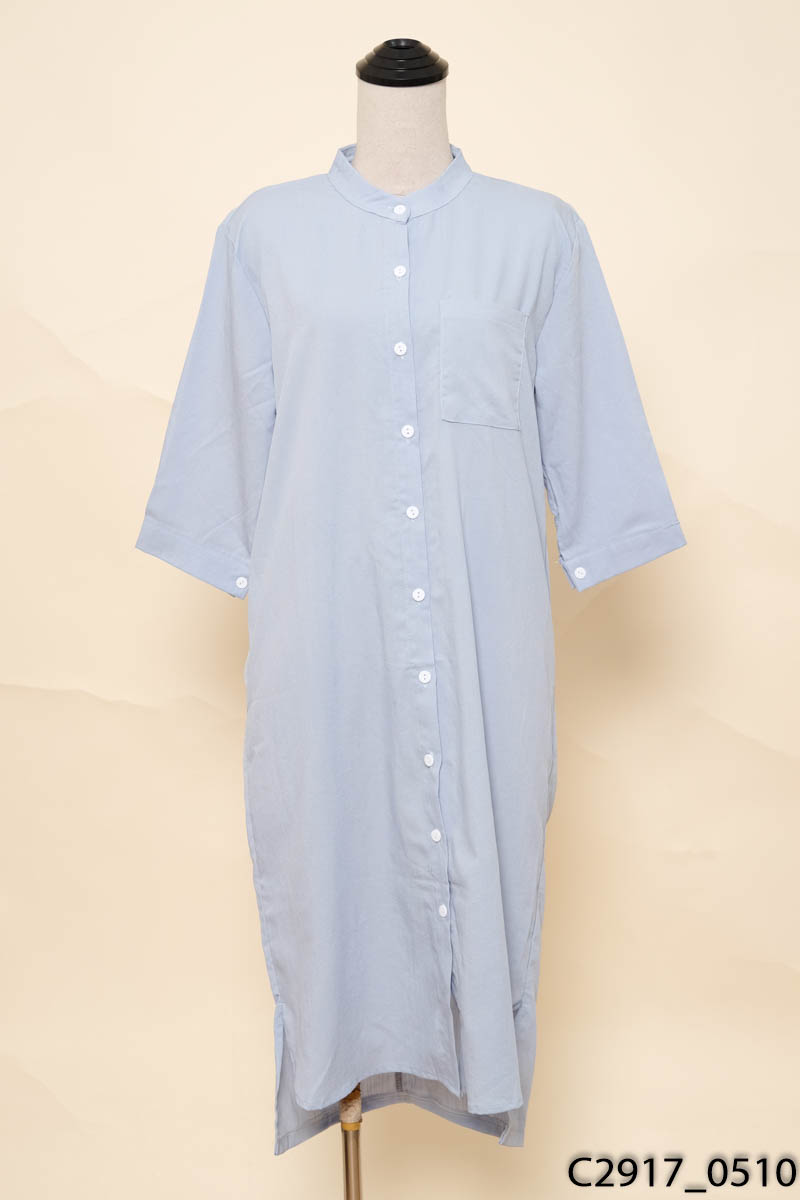 Đầm sơ mi xanh suông New Tags