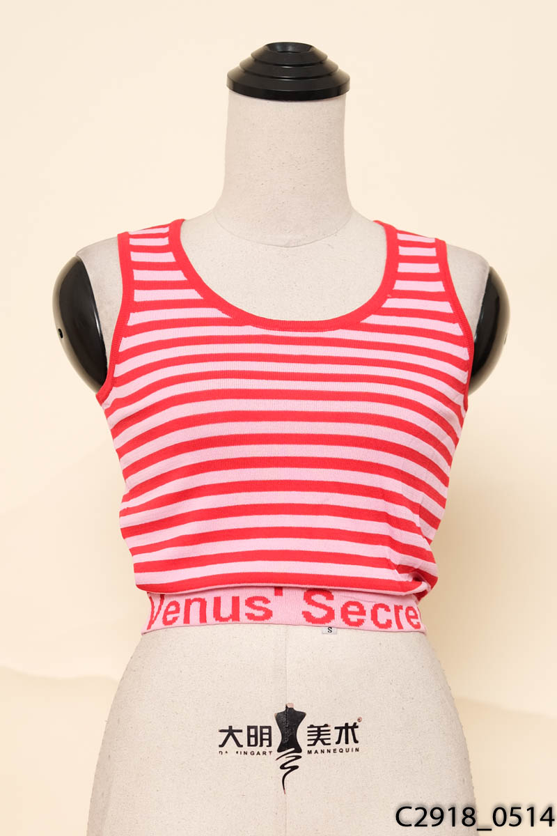 VENUS' SECRET - Áo sát nách kẻ ngang hồng đỏ New Tags