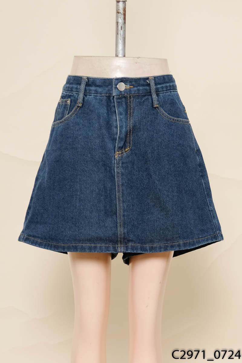 Quần giả váy jeans xanh