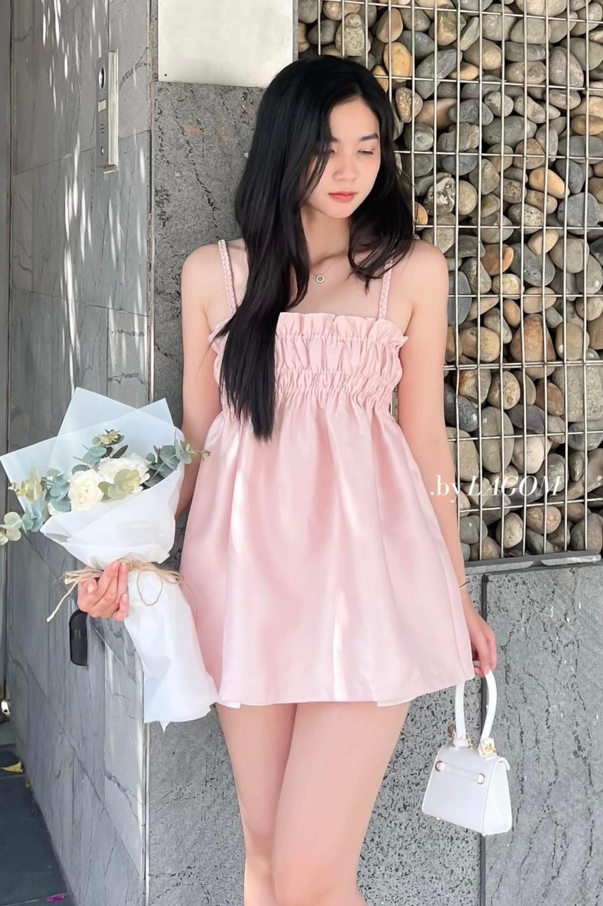 LAGOM- Áo 2 dây tết hồng