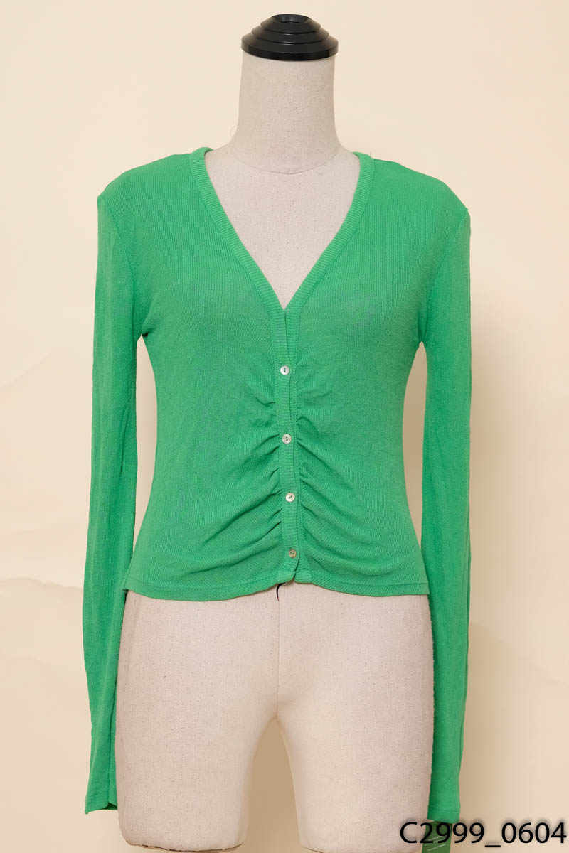 Áo cardigan xanh lá dài tay