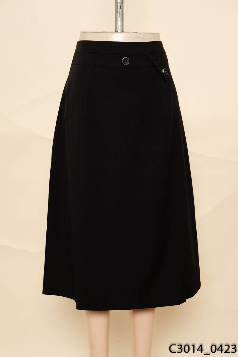ELEGANT - Chân váy đen dáng chữ A