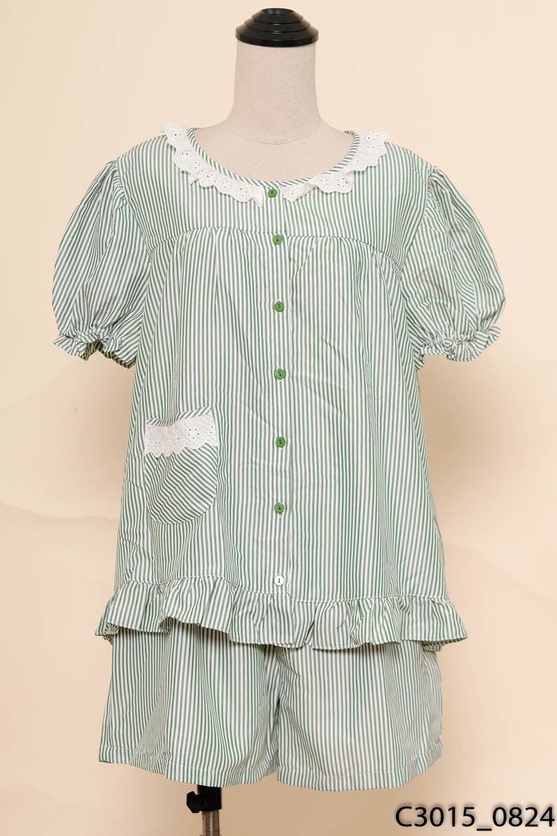 EVERMOM- Set áo+ quần short bầu sọc xanh trắng