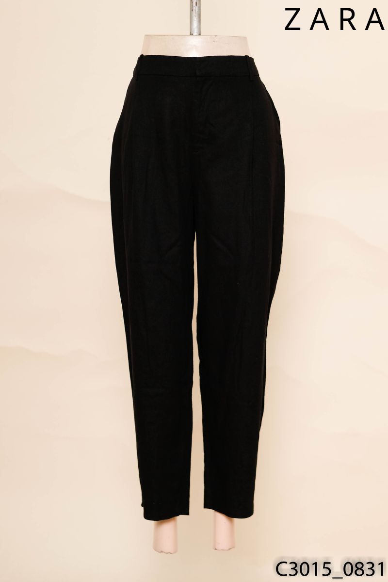 Quần linen đen Zara