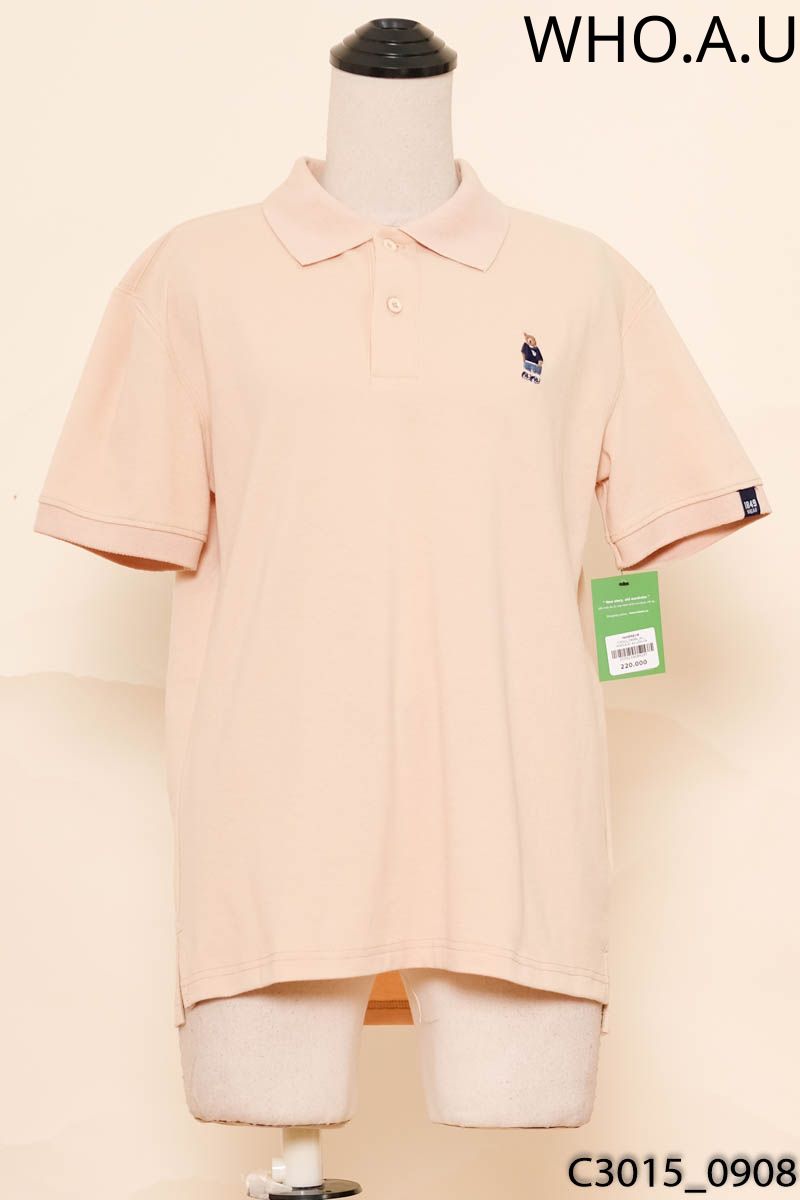 WHO.A.U- Áo polo be thêu hình gấu