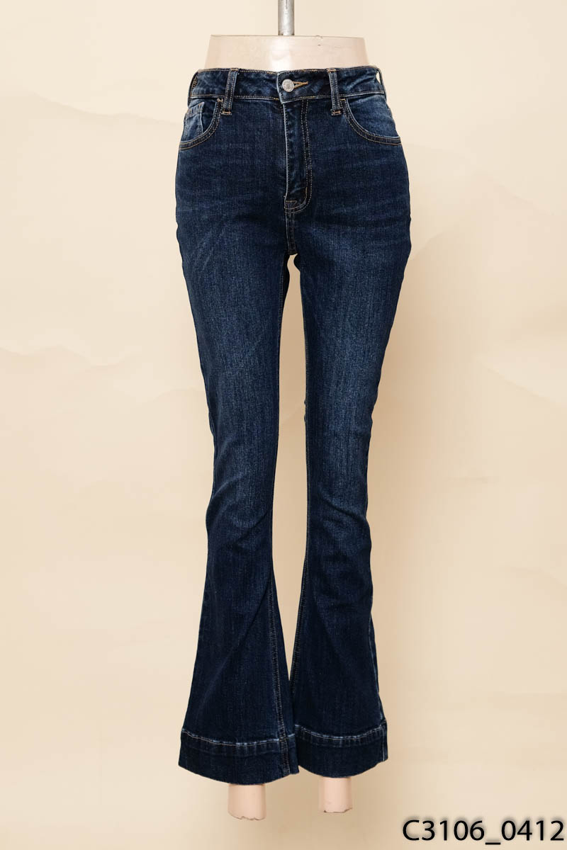 CAMIJINU-Quần jeans xanh ống loe