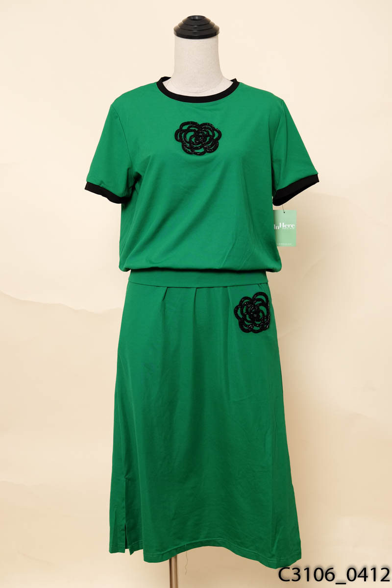 Set thun xanh lá viền đen
