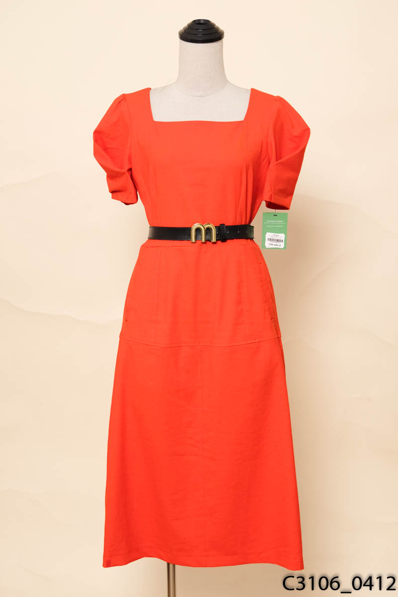 Đầm linen cam (KHÔNG KÈM ĐAI)