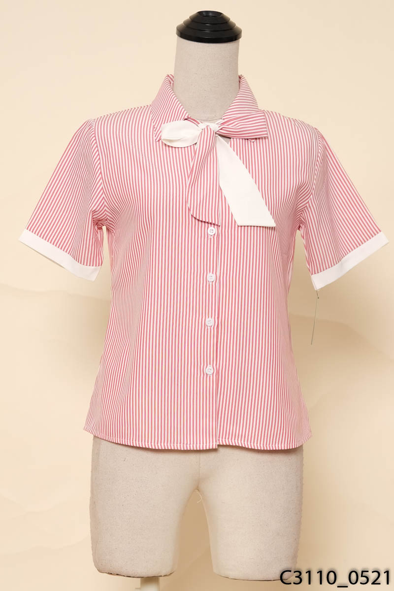 MD CLOTHING - Áo sơ mi kẻ đỏ hồng New Tags