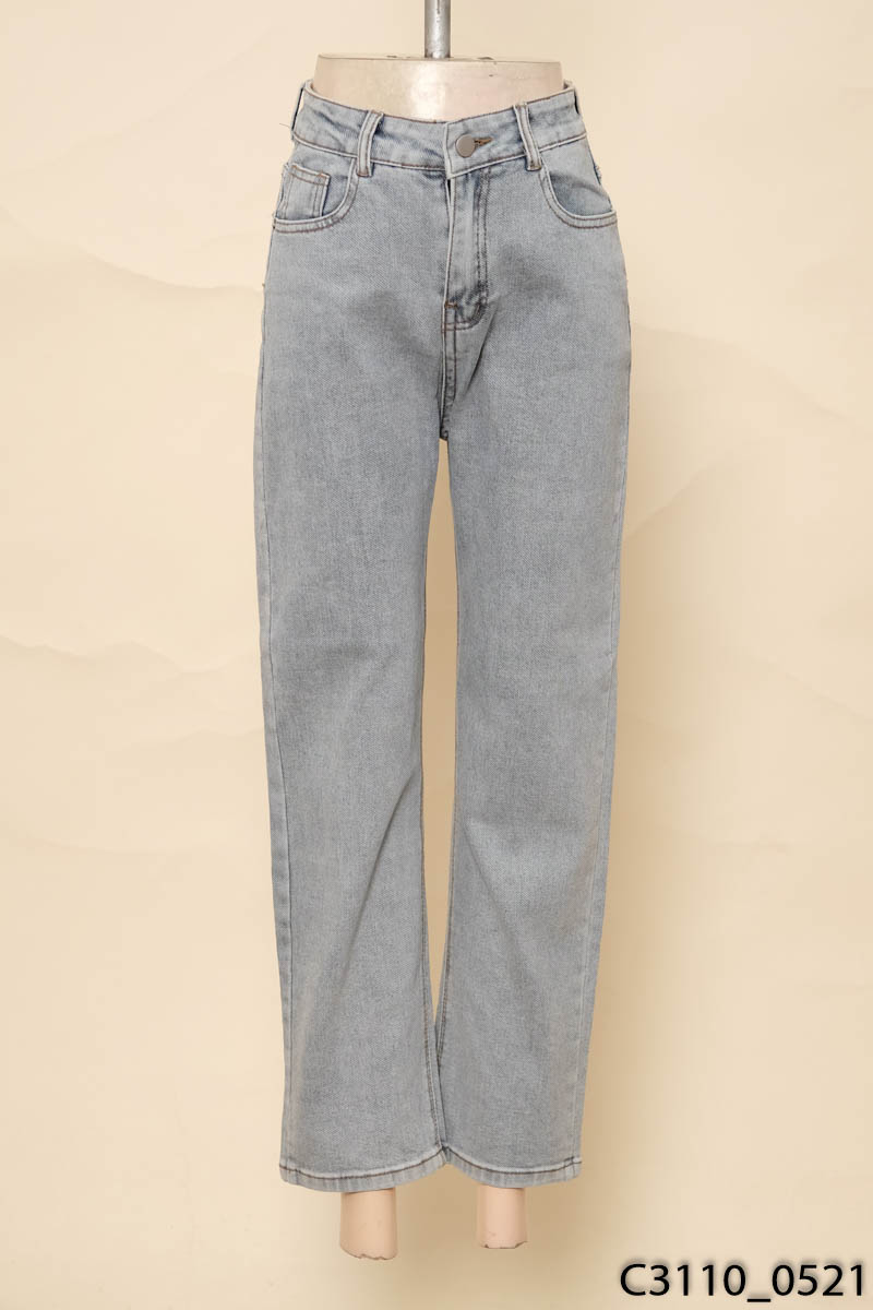 JEANS - Quần jeans xanh xám ống đứng