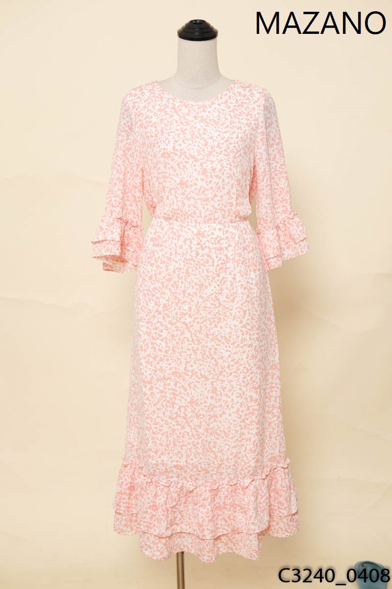 MAZANO_Đầm hồng họa tiết New Tags