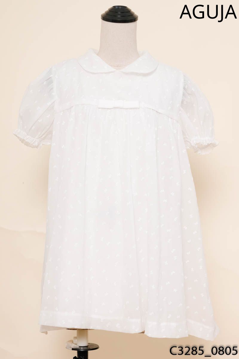 AGUJA - Đầm babydoll trắng họa tiết
