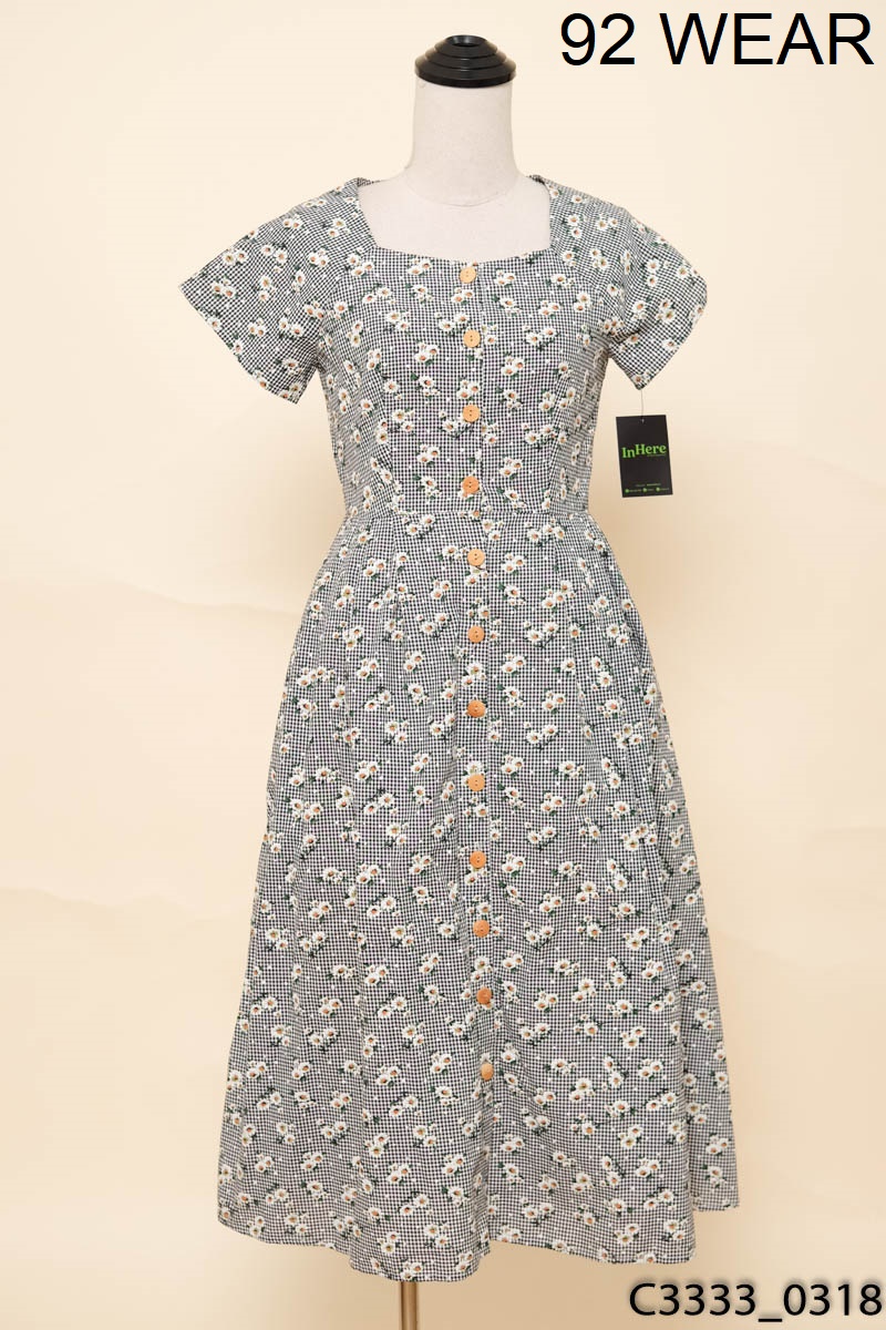 Đầm Caro in hoa 92 Wear