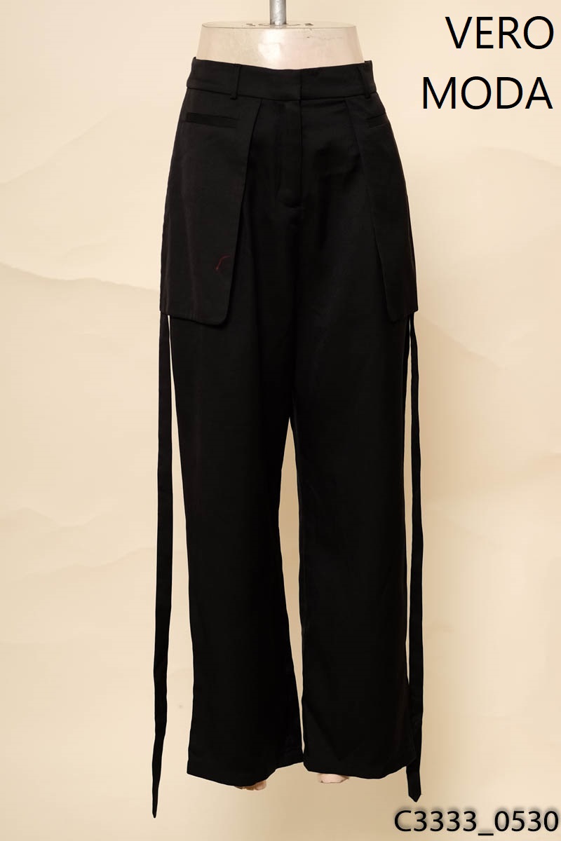 Quần vải đen phối dây buộc VERO MODA