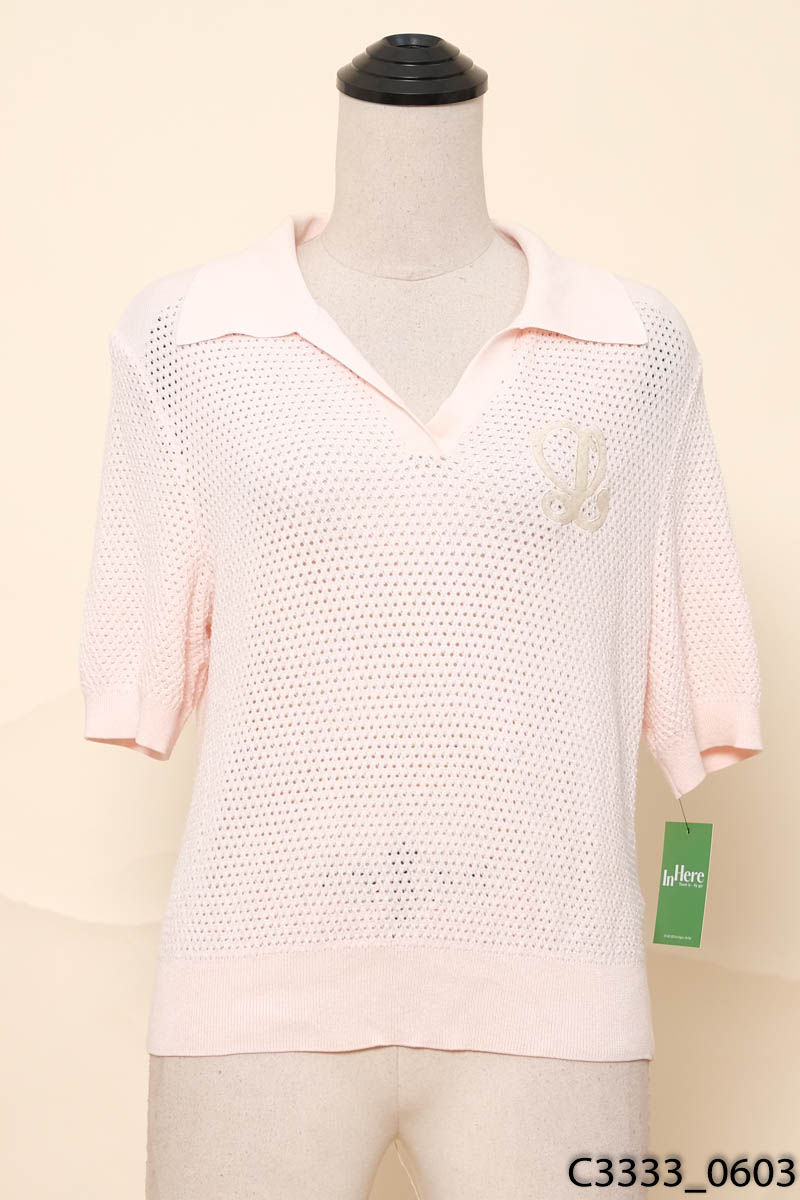 LILY - Áo polo lưới hồng