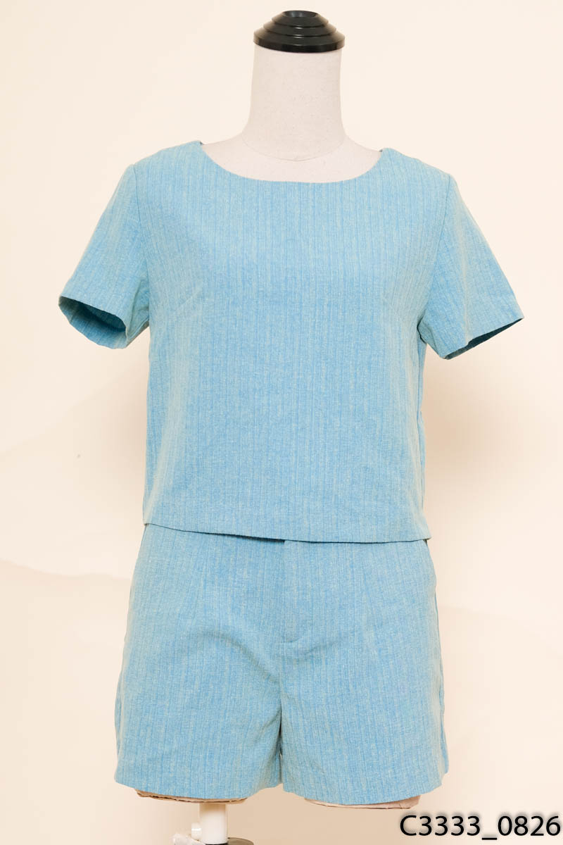 Set áo xanh cộc tay + Quần shorts