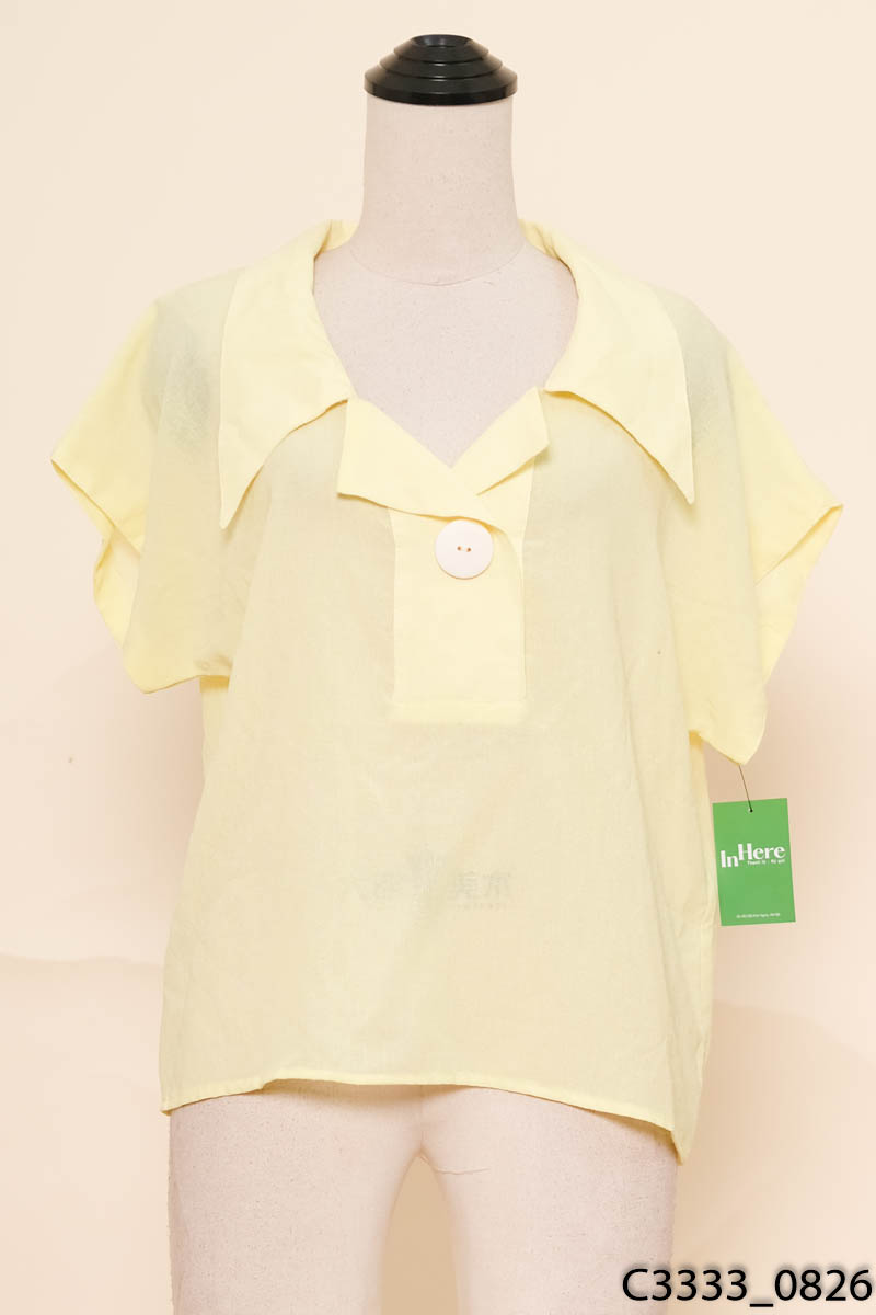 Áo polo xanh cộc tay