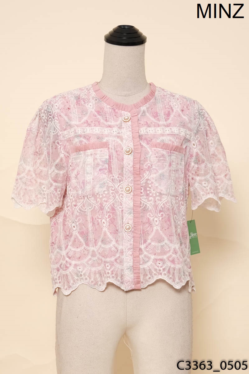 MINZ - Áo hồng họa tiết