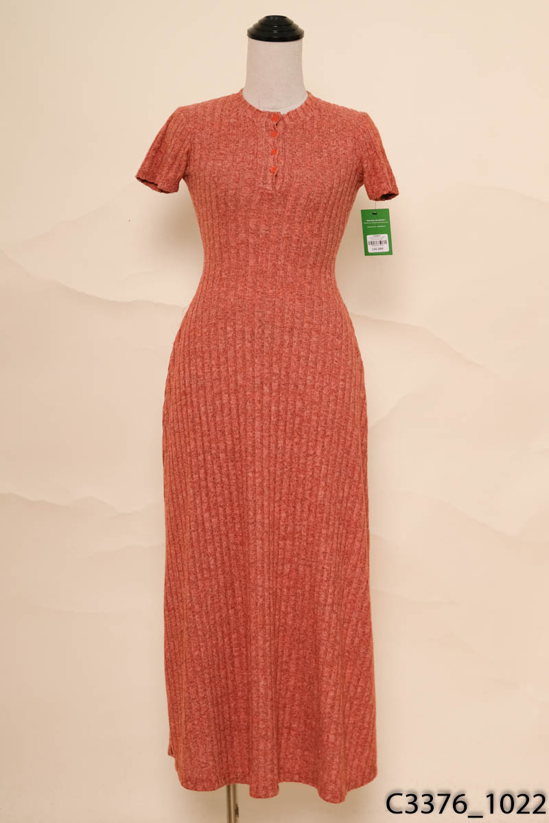 Đầm hồng cộc tay New Tags