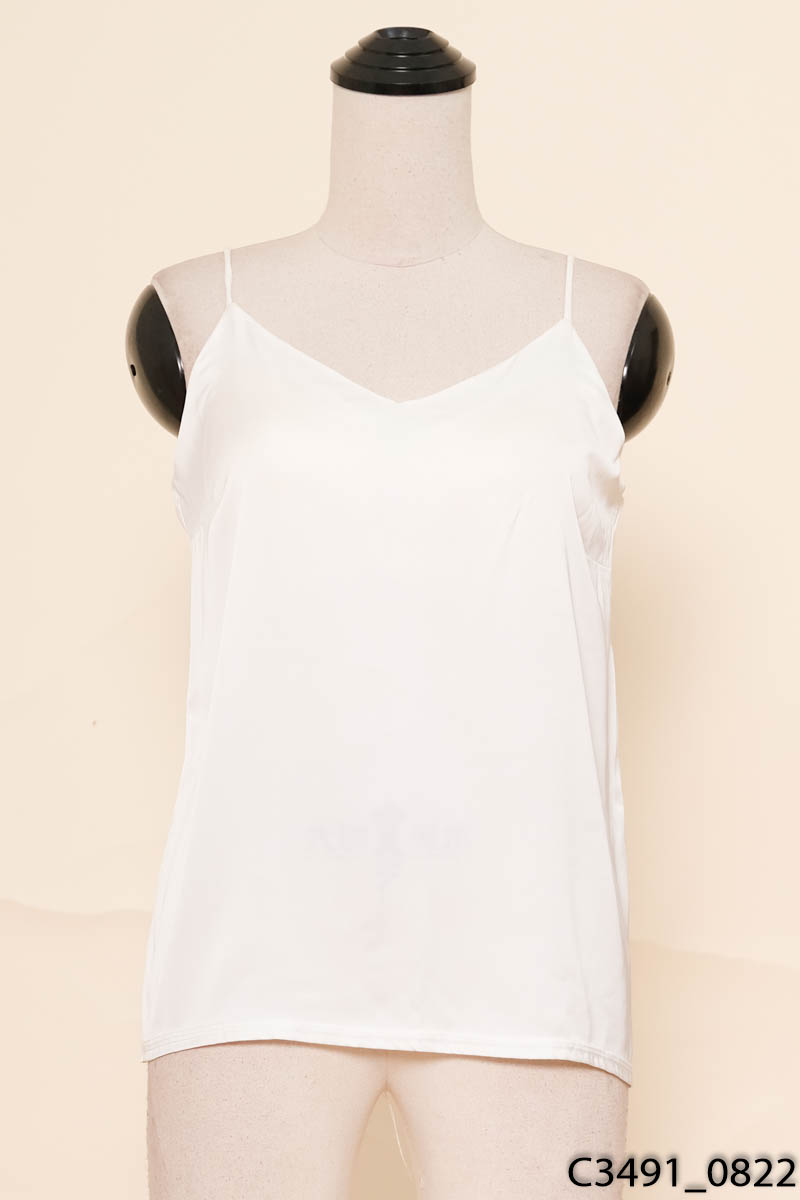 Áo 2 dây lụa trắng