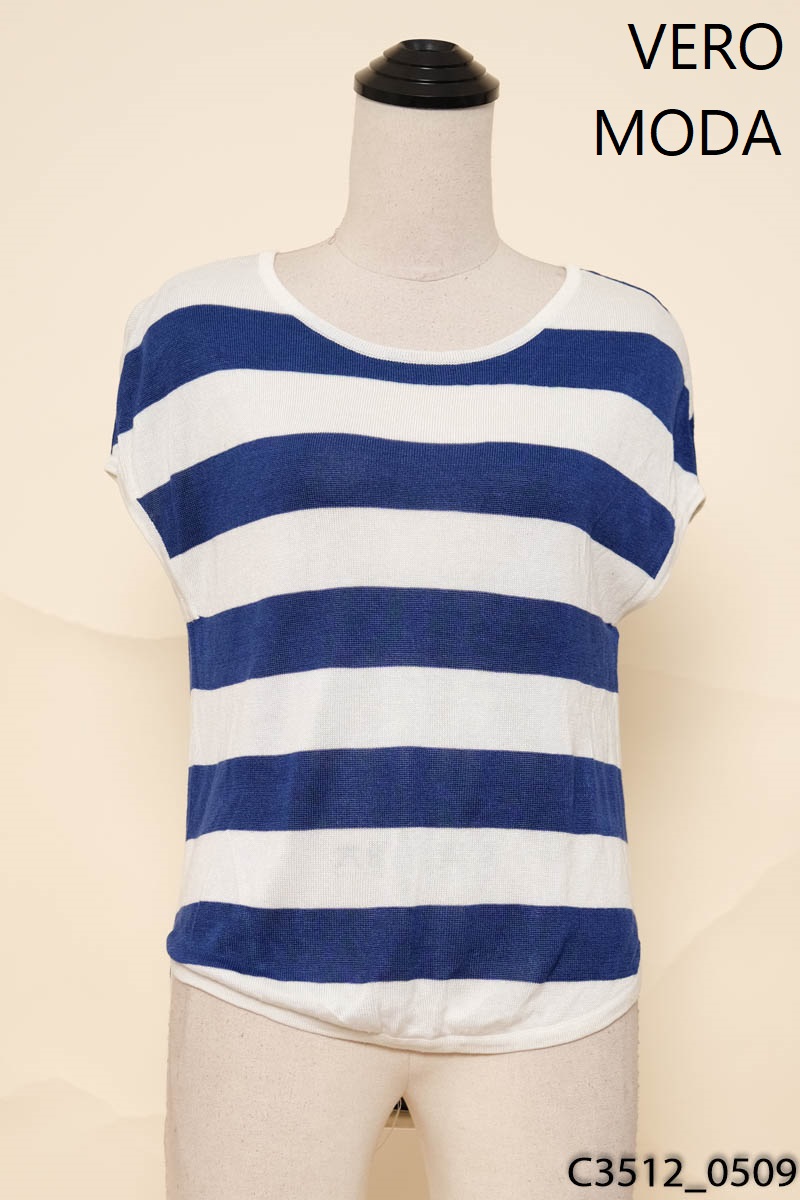 Áo thun kẻ xanh trắng tay hến VERO MODA