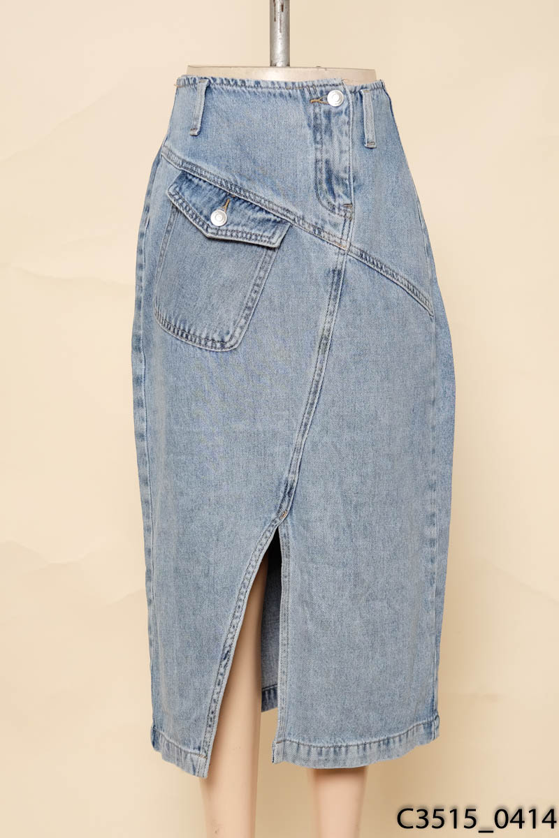INSHOP - Chân váy jean xẻ trước