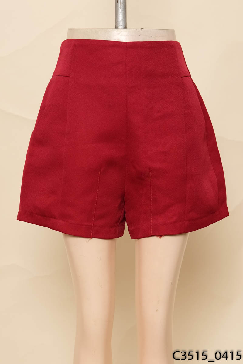 RMK-Quần short đỏ khóa kéo
