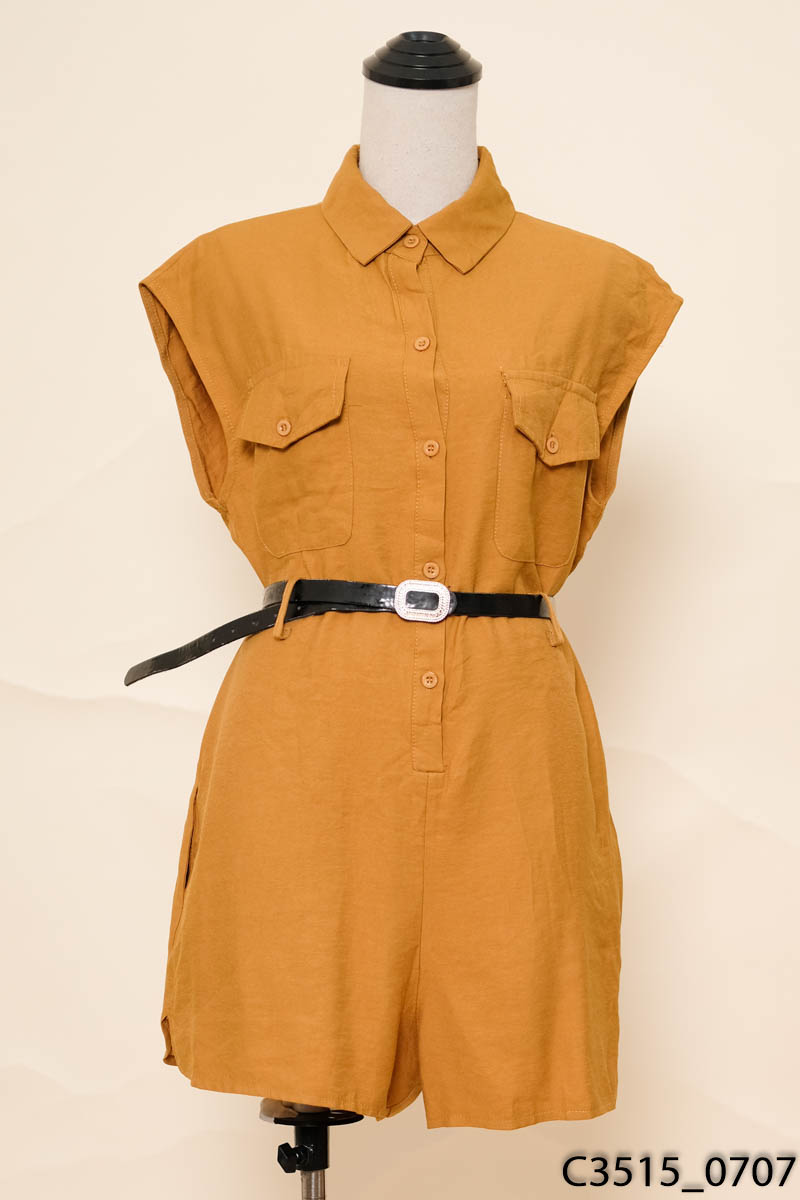 Jumpsuits vàng suông sát nách (KHÔNG KÈM ĐAI)