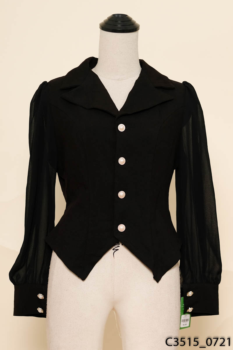 Áo đen cổ vest