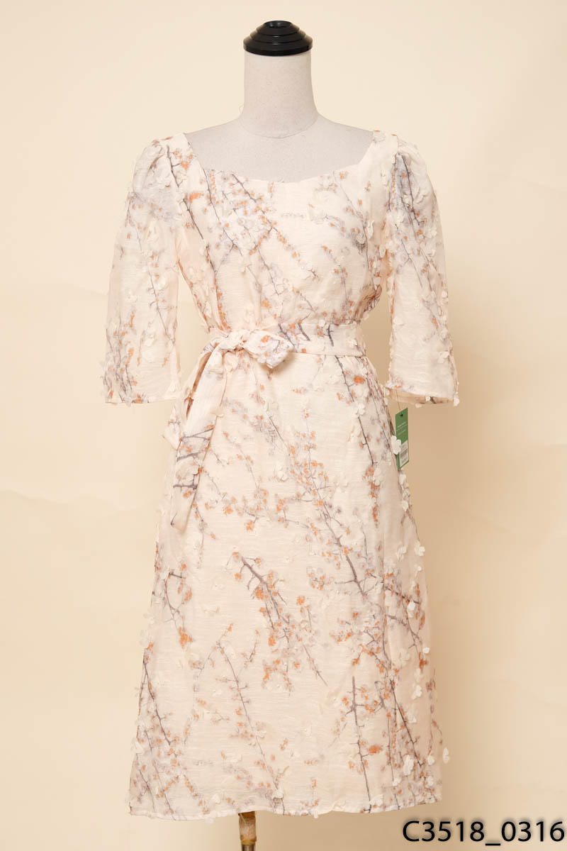 Đầm be đính hoa New Tags