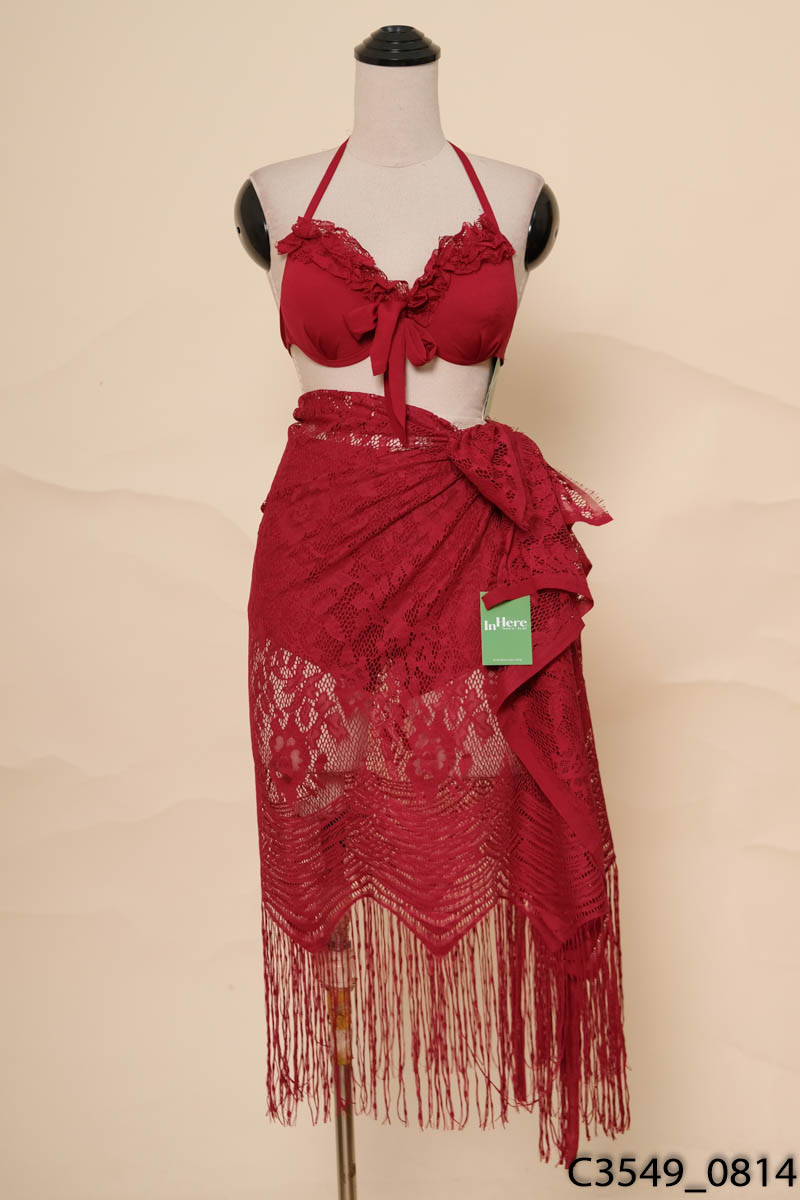 Bikini đỏ kèm áo choàng/NEW