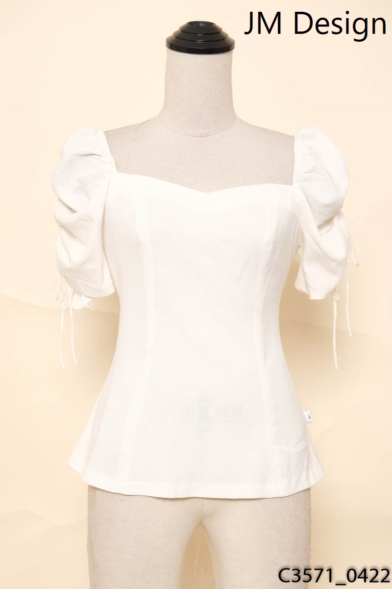Áo trắng tay bồng JM Design