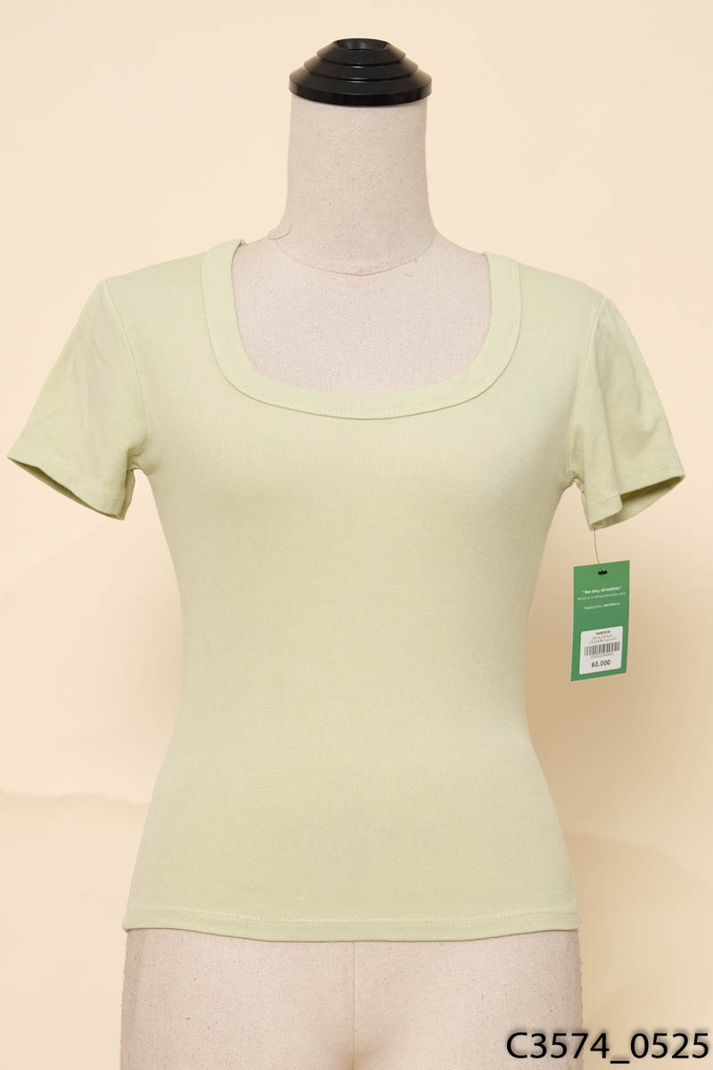 JUSTJUN-Áo thun xanh cốm