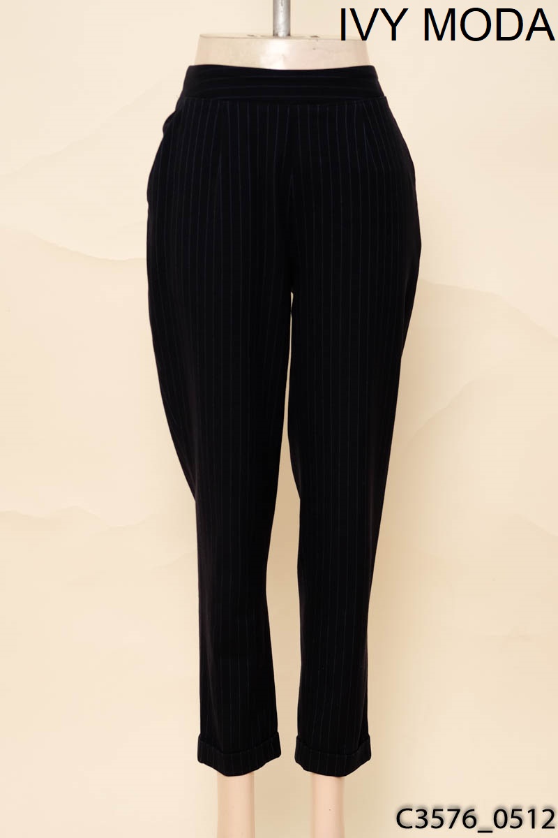 Quần dài đen kẻ xanh IVY MODA