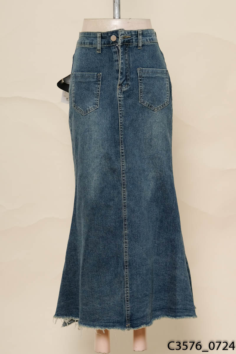 Chân váy jeans xanh đuôi cá New Tags