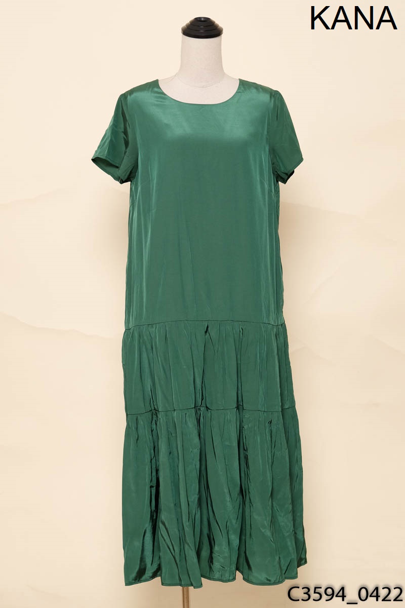 KANA-Đầm xanh lá suông