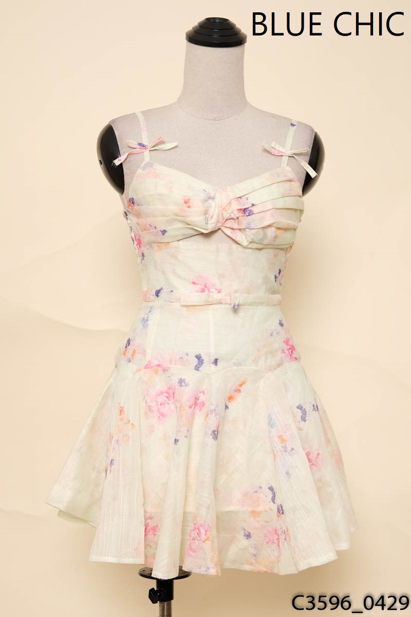 BLUE CHIC- Đầm xanh phối hoa